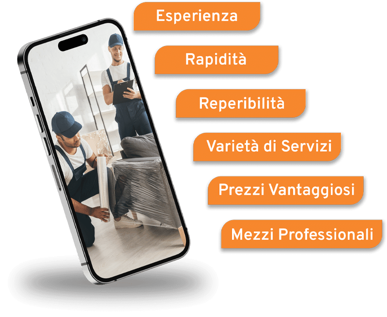 grafica telefono con elenco punti di forza di www.traslochi-trasporti-facchinaggio.it